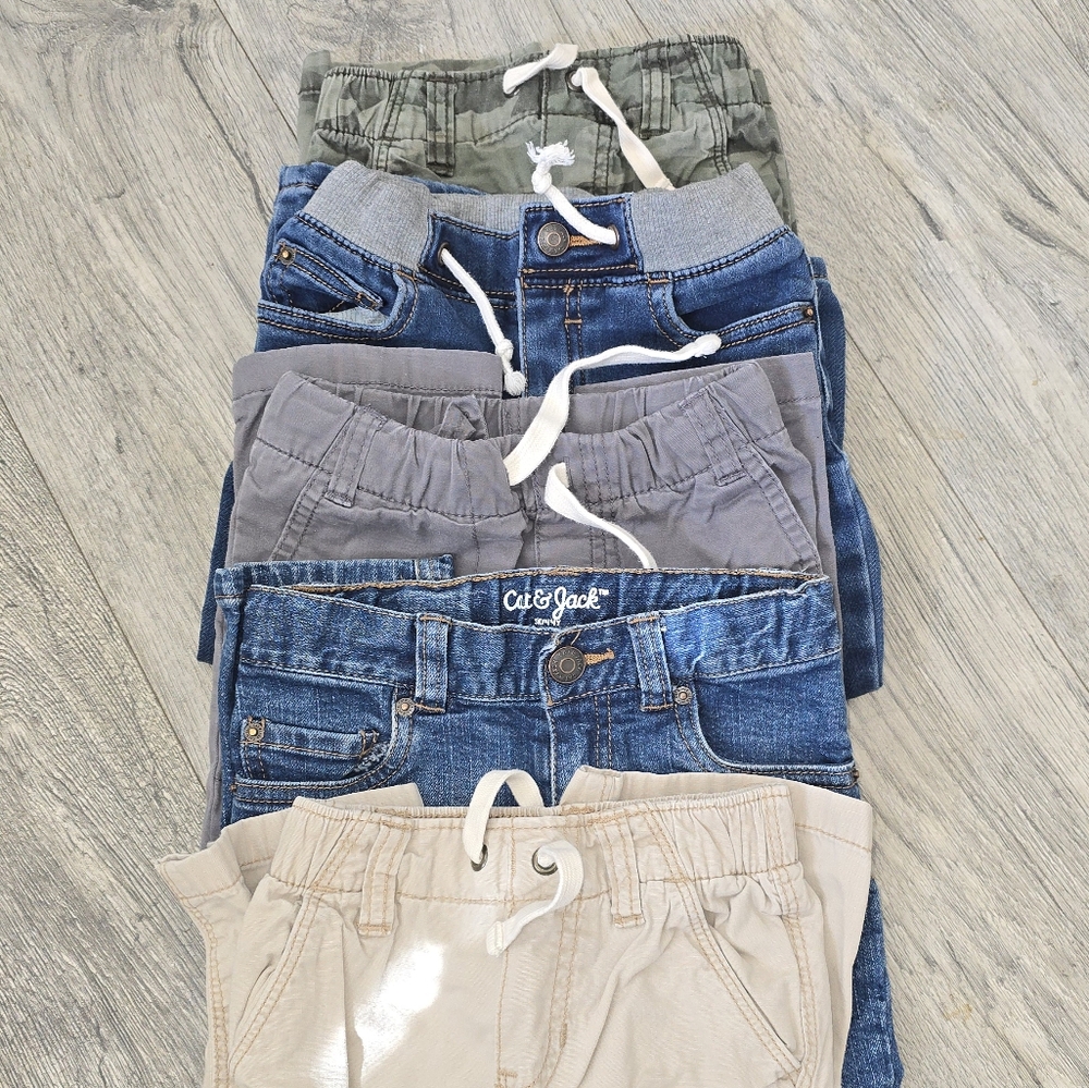 5 Pair 2t Cat & Jack Blue and Gray Jeans Collection